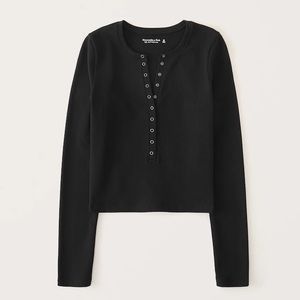 Abercrombie Long-Sleeve Seamless Rib Fabric Henley